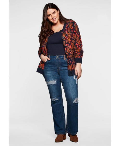 Stilingi Sheego džinsai su plėšymo efektais