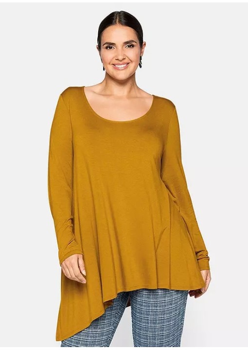 Sheego trikotažo palaidinė asimetriniu kraštu