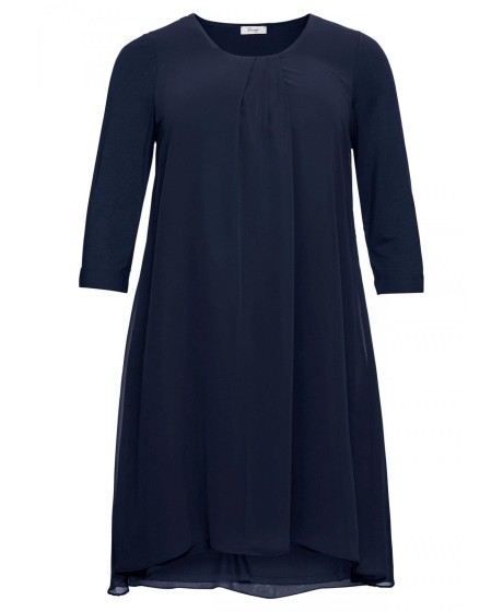 Sheego trikotažo suknelė viršutiniu šifono sluoksniu