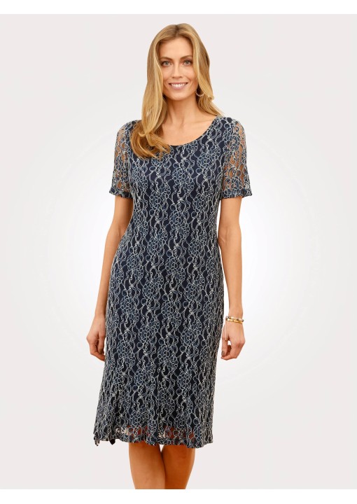 Elegantiška MONA nėrinių suknelė su pamušalu