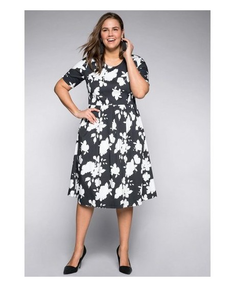 Sheego medvilnės suknelė su kūną formuojančiu apatiniu A Sheego - 1