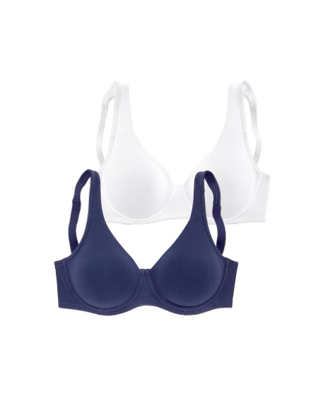 2-in-1 Petite Fleur mažinančių medvilnės liemenėlių komplektas  - 1