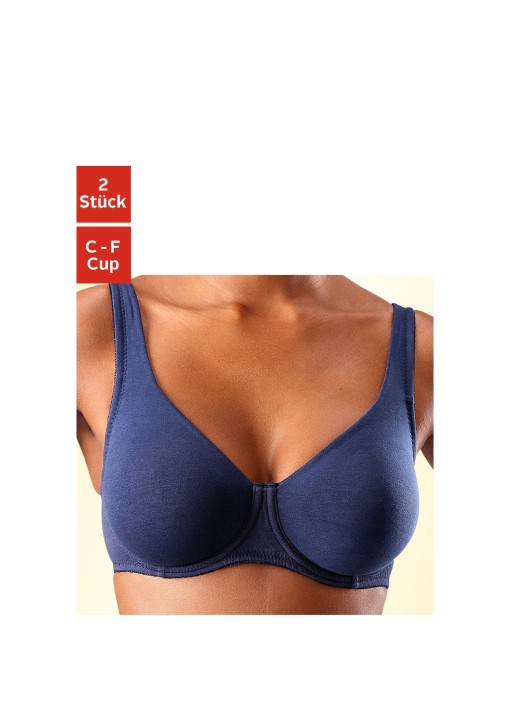 2-in-1 Petite Fleur mažinančių medvilnės liemenėlių komplektas