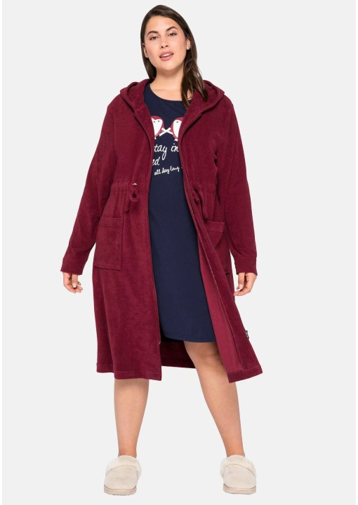 Sheego kilpinis chalatas su gobtuvu