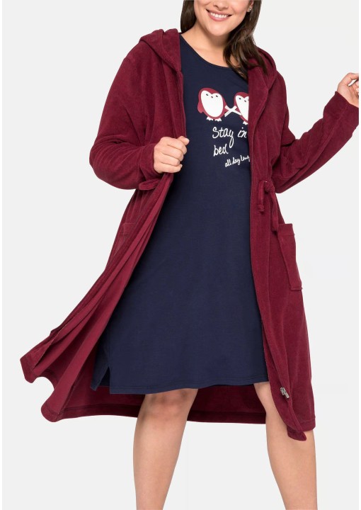 Sheego kilpinis chalatas su gobtuvu