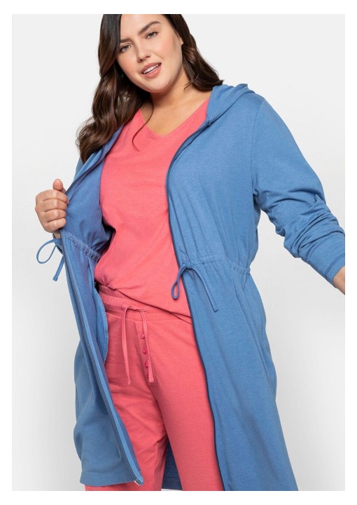 Sheego kilpinis chalatas su gobtuvu