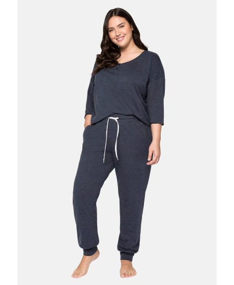 Sheego medvilnės pižama su ilgomis kelnėmis