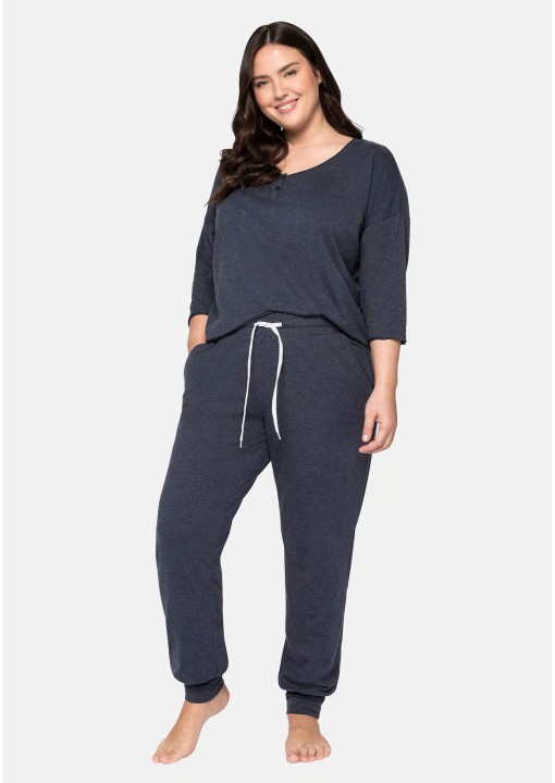 Sheego medvilnės pižama su ilgomis kelnėmis