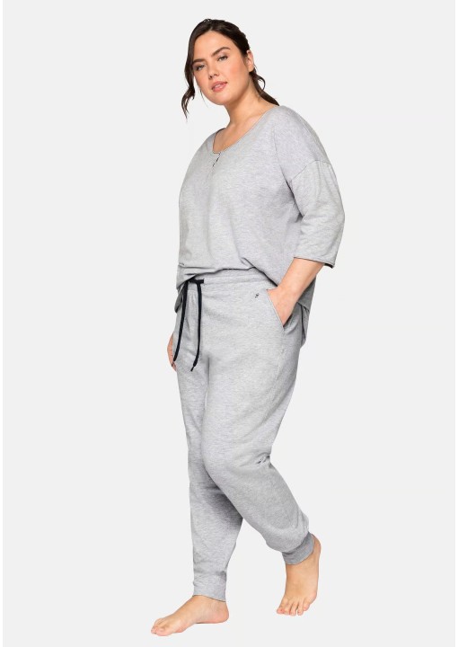 Sheego medvilnės pižama su ilgomis kelnėmis