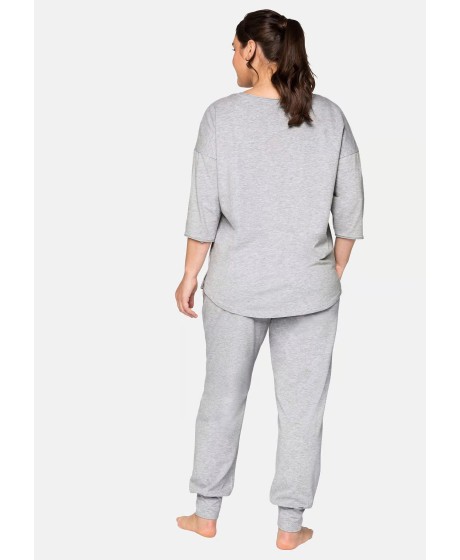 Sheego medvilnės pižama su ilgomis kelnėmis