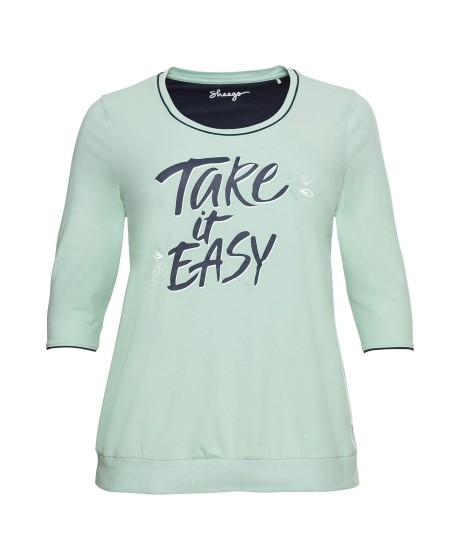 Kontrastingų spalvų Sheego pižama su ilgomis kelnėmis