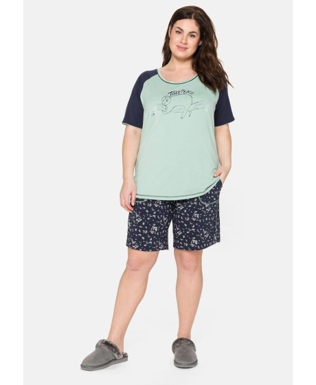 Kontrastingų spalvų Sheego pižama su šortukais