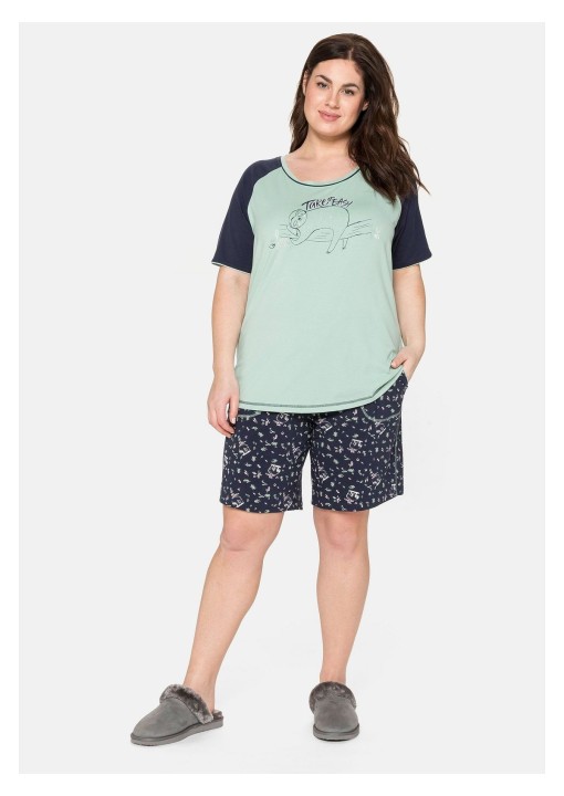 Kontrastingų spalvų Sheego pižama su šortukais