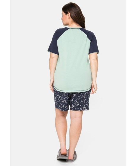 Kontrastingų spalvų Sheego pižama su šortukais