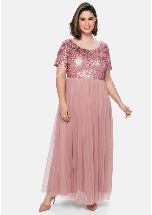 Vakarinė Sheego suknelė trumpomis rankovėmis