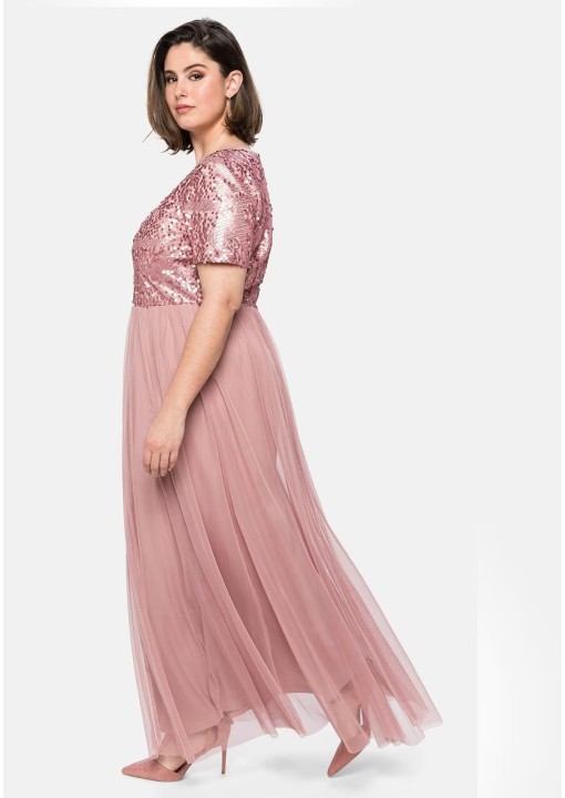 Vakarinė Sheego suknelė trumpomis rankovėmis