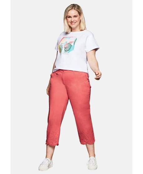 Sheego kapri stiliaus kelnės siuvinėtais galais