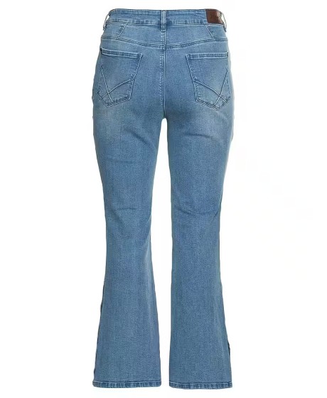 Platėjantys Sheego džinsai su dekoratyviais skeltukais