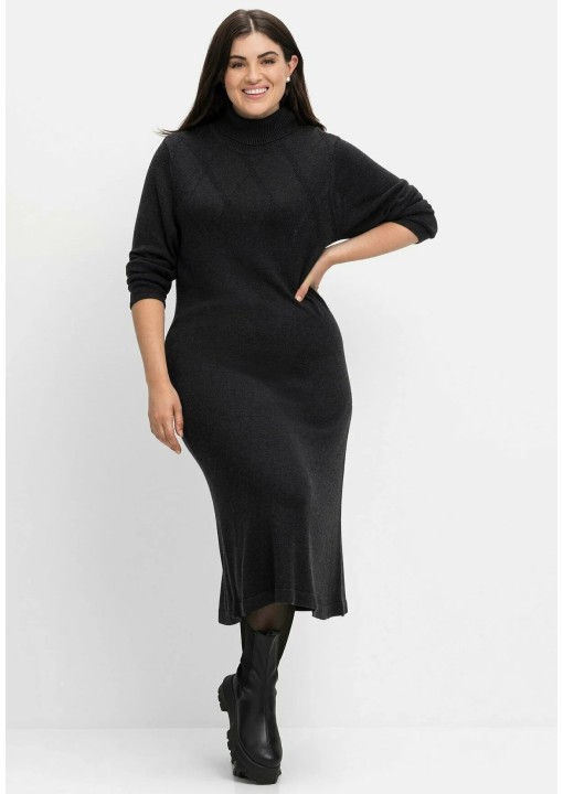 Tiesaus silueto Sheego megzta suknelė su kašmyru