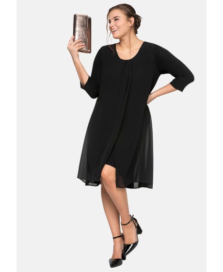 Sheego trikotažo suknelė viršutiniu šifono sluoksniu