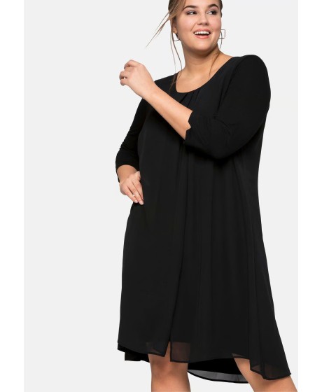 Sheego trikotažo suknelė viršutiniu šifono sluoksniu