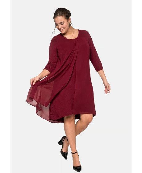 Sheego trikotažo suknelė viršutiniu šifono sluoksniu