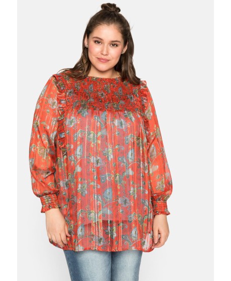 Sheego šifono tunika ilgomis rankovėmis