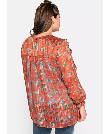 Sheego šifono tunika ilgomis rankovėmis