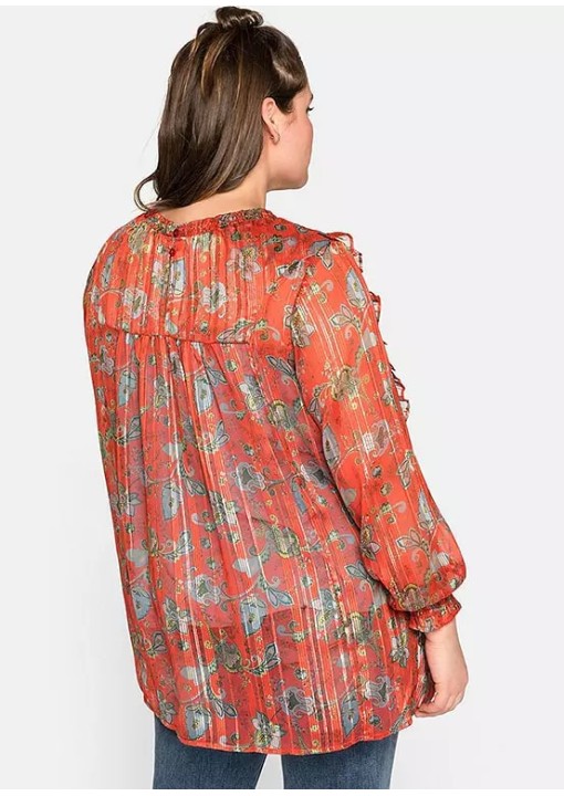 Sheego šifono tunika ilgomis rankovėmis