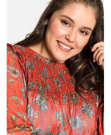 Sheego šifono tunika ilgomis rankovėmis