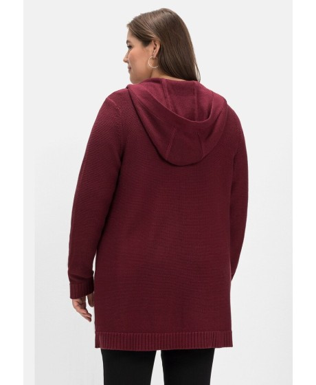 Sheego medvilnės kardiganas su gobtuvu