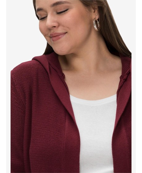 Sheego medvilnės kardiganas su gobtuvu