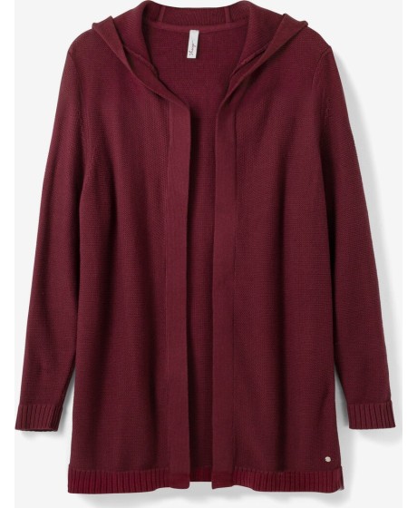 Sheego medvilnės kardiganas su gobtuvu