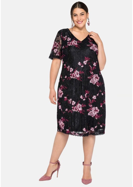 Sheego nėrinių suknelė su pamušalu