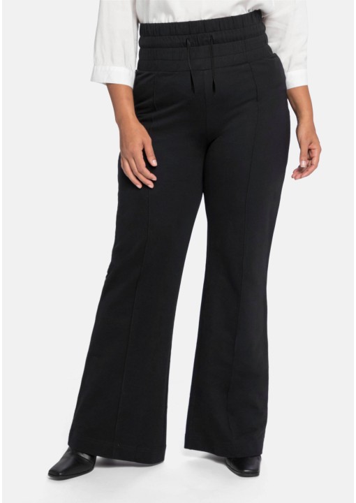 Trikotažinės Sheego laisvalaikio kelnės aukštu juosmeniu