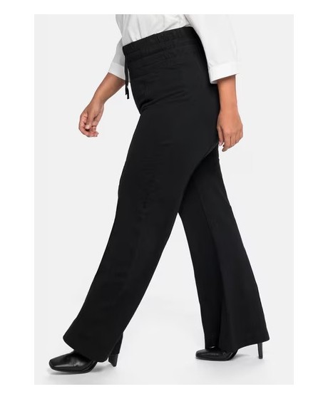 Trikotažinės Sheego laisvalaikio kelnės aukštu juosmeniu