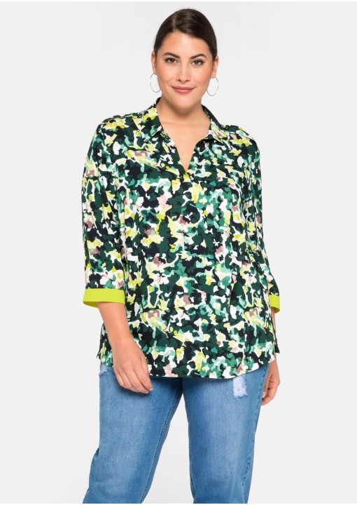 Sheego tunika ryškiu grafiniu raštu