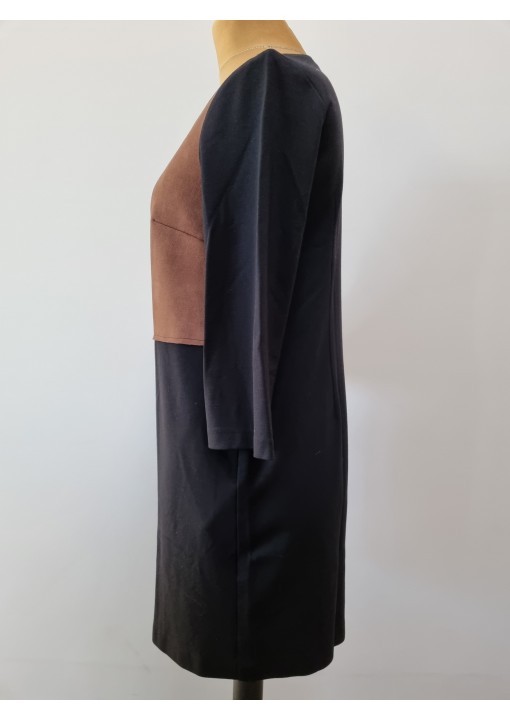 AMY VERMONT džersio suknelė su kišenėm ir odos imitacijos intarpais