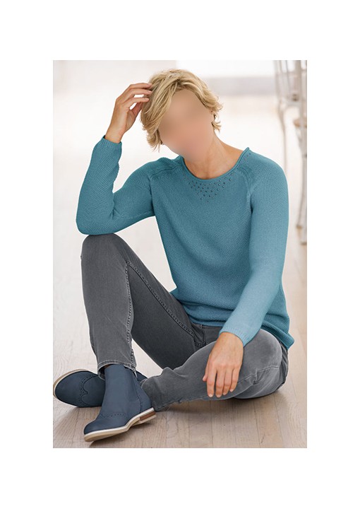 Plonos medvilnės mišinio megztinis Bianca