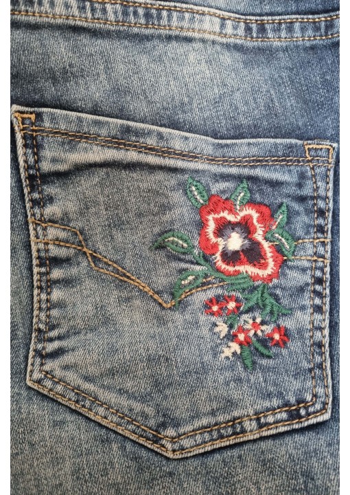 H.I.S. džinsai su siuvinėta kišenes ir aukštesniu liemeniu