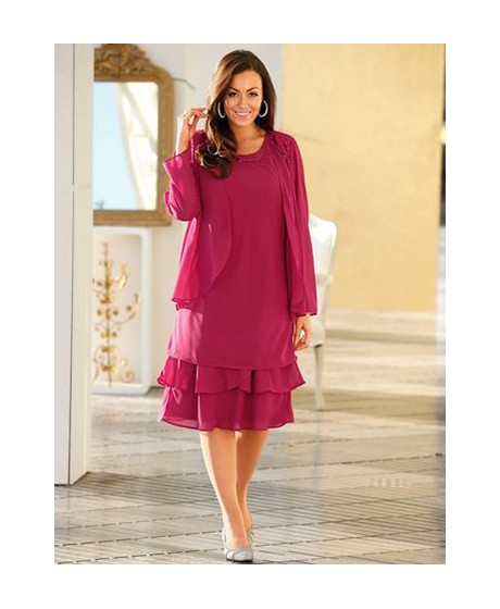 M.Collection šifono suknelė su švarkeliu