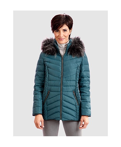 Paola pūkinė striukė su gobtuvu